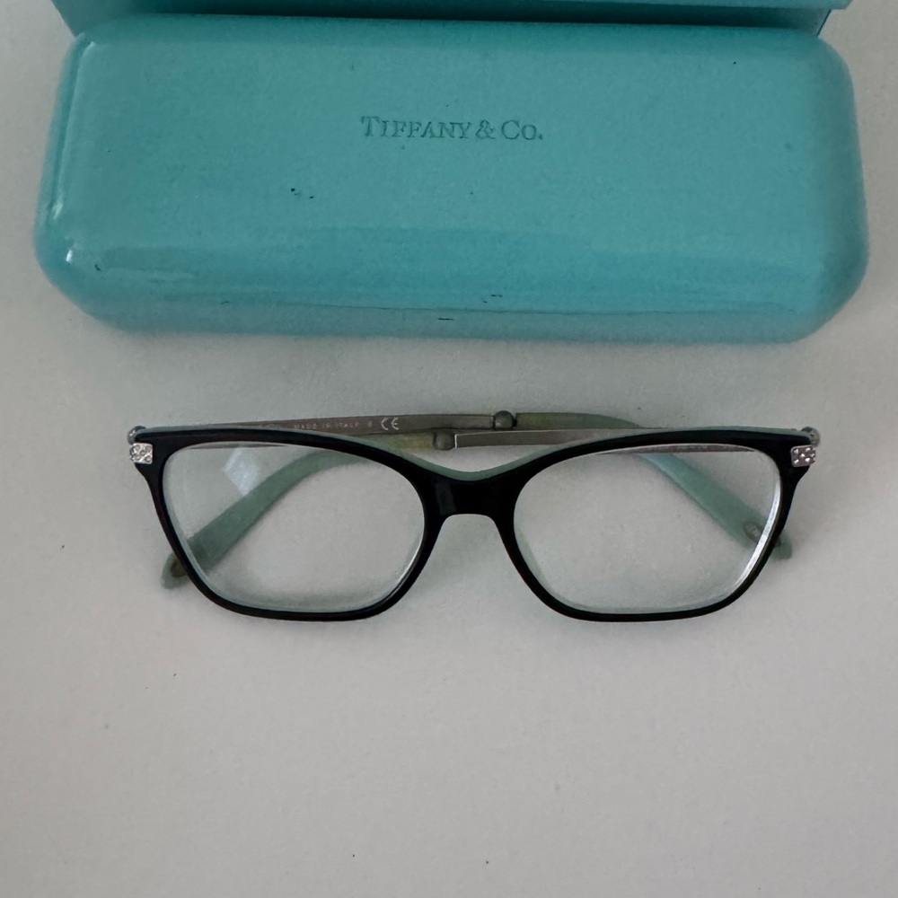 Tiffany & Co. Black Eyeglasses with Blue Case